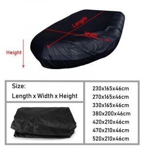 Housse de bateau gonflable en forme de V,imperméable,anti-poussière,AntiUV,pluie,neige,canot de pêche,bateau en caoutchouc,bateau marin,housse universelle pour Kayak - Type Black-520x210x46cm - Neuf