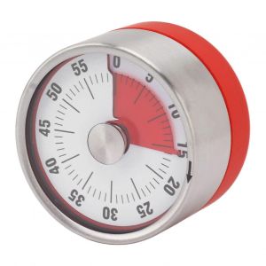 Cuisine Mécanique Minuterie Horloge Rappel Minuterie Étudiant Gestionnaire de Temps Magnétique En Acier Inoxydable Minuterie Rouge - Neuf