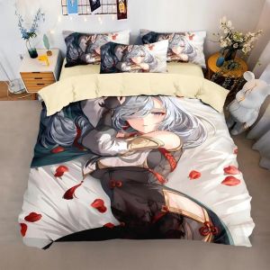 Parure De Lit Japonaise Genshin Impact Kamisato Ayaka, Housse De Couette Et Taie D'oreiller, Pour Enfants Et Garcon S, Textile De Maison Tendance - Neuf