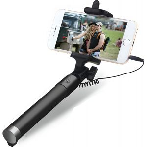 KAL-Perche &Agrave; Selfie Extensible 74 Cm Avec Tr&eacute;pied Rotatif &Agrave; 360 &deg;, Antid&eacute;rapant Avec Poign&eacute;e Et Zone De Pr&eacute;hension 90 Mm, Monopad Pour Self Portrait, Ios, Android, Smartphone, Noir - Neuf