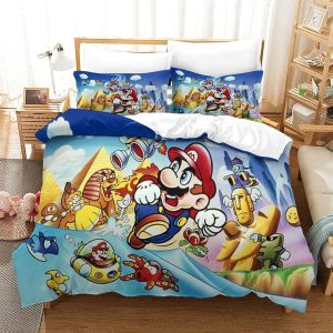Super Mario Ensemble De Housse De Couette Game Roleimprim&iquest;&iquest; Literie Housse De Couette Pour Literie Decro, Housse De Couette En Microfibre Ultra Douce D - Neuf