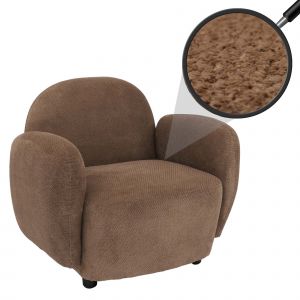 Fauteuil HWC-P33, fauteuil lounge/relax/cocktail Fauteuil rembourr&eacute;, tissu/textile chenille (330 g/m&sup2;) &Ouml;ko-Texmarron - Neuf