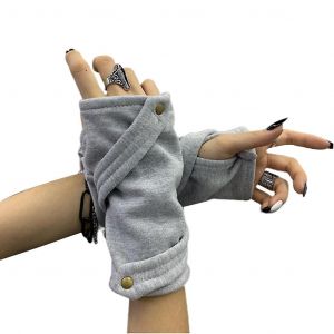 Femmes Goth Punk Gants Sans Doigts Bouton Manchette Harajuku Anime Cosplay Arm Warmers - Neuf
