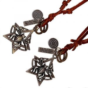 Qingwen Factory Ventes Directes Collier Pull Cha&icirc;ne Araign&eacute;e Vintage Top Layer Collier Collier En Cuir V&eacute;ritable Yiwu Accessoires - Neuf