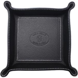 Yemaesre-Vide Poche En Cuir Véritable, Boîte De Rangement Pratique Pour Portefeuilles, Montres, Clés, Pièces De Monnaie Et Équipement De Bureau (Noir) - Neuf