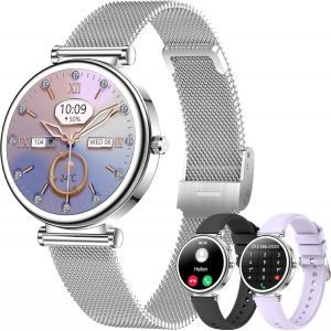 Montre Connectée Femme Avec Appel Bluetooth, 1,27"" Smartwatch Cardiofrequencemetre Cycle Menstruel Spo2 Suivi Sommeil, 120+ Modes Sport Ip67 Podometre Montre Sport Pour Android Ios Argenté - Neuf