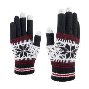 Non-Slip En Tricot Chaud Gants Tactile Pour La Messagerie, L'hiver, Unisexe, Noir, Taille Medium - Neuf