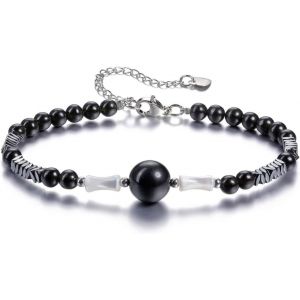 Eryi-4mm Bracelet Fine Pierre Naturelle Avec Coquille + Hématite Bracelet Réglable Bracelet Femme Fille Amitié Cadeau Fête De Mère Anniversaire - Neuf