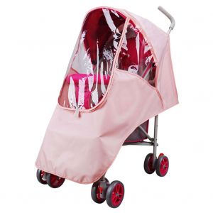 Housse De Pluie Impermeable Pour Poussette, Accessoires Eva, Pare-Vent Universel (Rose) - Neuf