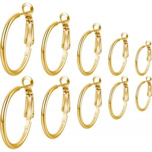 Kal-/5/6 Paires Boucles D'oreilles Femme Acier Inoxydable, Creoles Or Argent Femme, Grandes Creole Créole Acier Inoxydable, Creoles 20/30/40/50/60/70mm - Neuf