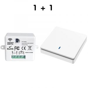 Interrupteur intelligent sans fil 433Mhz RF 86, panneau mural avec télécommande, Mini relais récepteur 220V, ventilateur de lampe pour la maison-1R 1W - Neuf