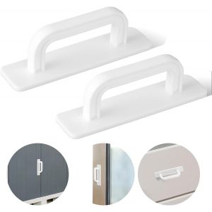 YUJTG-Lot de 2 poignées autocollantes pour poignée de porte de balcon, placard, extérieur, 100 mm, à coller, sans perçage, pour armoires de cuisine, penderie - Neuf