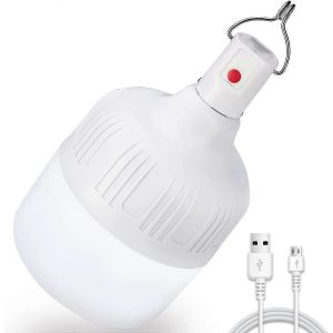 Lampe De Camping Led Rechargeable 60w 5000 Lumens Lampe De Tente Avec Crochet Et C&acirc;ble Usb,5 Niveaux Dimmable Batterie Portable Rechargeable - Neuf