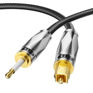 VornixorSarlshop-C&acirc;ble Optique Num&eacute;rique Toslink vers Mini-Toslink - C&acirc;ble Fibre Optique S/PDIF avec Connecteurs Dor&eacute;s 24K pour Home Cin&eacute;ma, Soundbar, TV, Ampli et Syst&egrave;mes Hi-Fi - Neuf