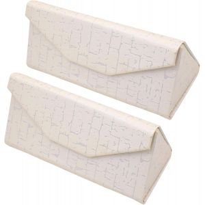 Cauc-&Eacute;tui Pliable &Agrave; Lunettes De Soleil - [Pack: 2 Unit&eacute;s] Bo&icirc;te Rigide [Triangulaire] Avec [Fermeture Magn&eacute;tique] Et Doublure Int&eacute;rieur Protection Vue Lecture Design Femme Homme Enfant Voiture Mode - Neuf