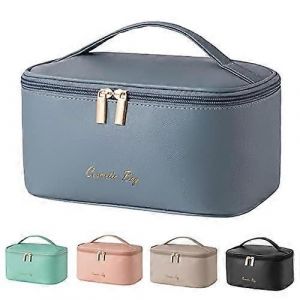 Kitenrom Trousse de maquillage Sacs cosm&eacute;tiques de voyage Petit pour les femmes filles Fermeture &eacute;clair Pochette &Eacute;tui Organisateur Imperm&eacute;able Mignon (Bleu) - Neuf