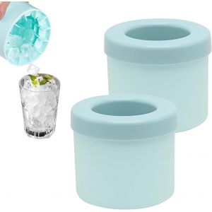 Kal-2 Pièces Moule À Glaçons Cylindrique Moule À Glaçons Cylindrique Avec Couverclepour La Fabrication De Glaçons,Adéquation Pour Les Fêtes De Famille, Les Soirées, Les Anniversaires. (Bleu + Bleu) - Neuf