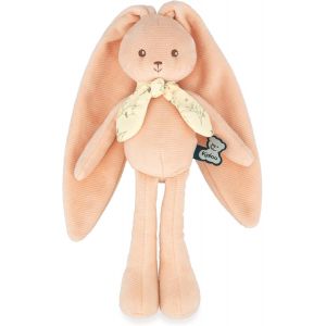 KALANKA-- Lapinoo - Pantin Lapin Peche - Petite Peluche Bébé en Velours Cotelé - 25 cm - Matière très Douce - Boite Cadeau - Dès la Naissance, K218015 - Neuf
