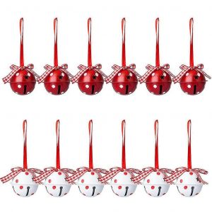 12 Pcs Cloche De No&euml;l Ornement De Jingle Bell Affichette De Porte Bouton De Porte De No&euml;l Suspendus Guirlande De D&eacute;coration De No&euml;l Fer - Neuf