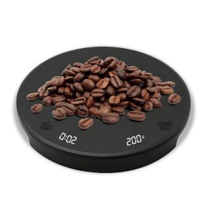 Balance &Agrave; Caf&eacute; Avec Minuterie 3kg 0.1g Balance De Cuisine Rechargeable Haute Pr&eacute;cision Avec Affichage Led Et Fonction Tare Pour Espresso Et Caf&eacute; Filtre - Neuf