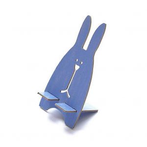 Support de t&eacute;l&eacute;phone portable en bois de bricolage original Lovely Rabbit Support de t&eacute;l&eacute;phone portable (bleu) - Neuf