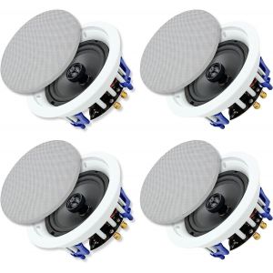 Letnerny-6,5 Pouces 640 Watts Haut-Parleurs De Plafond Encastrés 2 Voies Pour Le Bureau, La Cuisine, Le Salon, La Salle De Bain (4 Haut-Parleurs) - Neuf