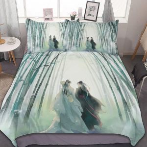 Parure De Lit 3 Pieces Adjzepuo Mo Dao Zu Shi, Motif Humoristique, 1 X 90 Pouces, Avec Housse De Couette Et 2 Taies D'oreiller. - Neuf