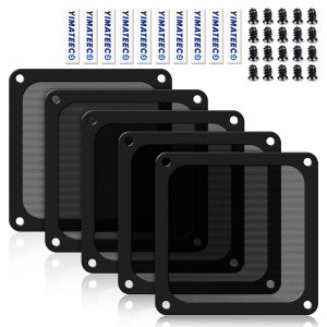 Filtre Poussi&egrave;re 120mm Magn&eacute;tique Filtre Ventilateur en Maille Grille de Protection pour Bo&icirc;tier d'Ordinateur Dissipateur Refroidisseur (PVC PRO, 120 * 120mm, 5 Pi&egrave;ces, Noir) - Neuf