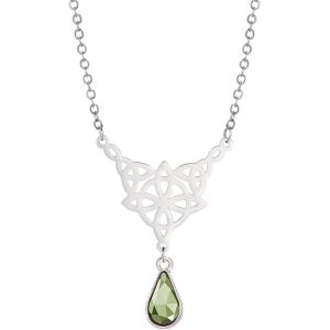 Kal-Collier Noeud De Sorcière Pour Femmes En Acier Inoxydable Évider Noeud Celtique Avec Améthyste En Forme De Larme Collier Pendentif En Cristal Coloré Symbole Wiccan Bijoux Cadeaux - Neuf
