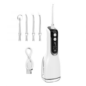 Hydropulseur Sans Fil 300 Ml Avec 4 Embouts, 5 Modes, &Eacute;tanche Ipx6, Nettoyeur Dentaire Rechargeable - Neuf