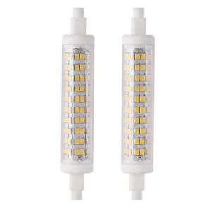 Lot De 2 Ampoules Halog&egrave;nes &Agrave; Double Culot Tungst&egrave;ne, 120 Led, 10 W, 1100 Lm, R7s, 118 Mm, Dimmables, 100-265 V, 3000 K, Blanc Chaud. - Neuf