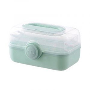 Hjlian Boite De Rangement Pour Medicaments, Armoire A Pharmacie En Plastique Multicouche De Grande Capacite Pour Le Menage, Verte (Moyenne) - Neuf