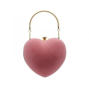 Pochette de mariage pour femme, pochette rose en forme de c?ur, mini sac de soirée élégant pour cocktail, bal, fourre-tout, sacoche - Neuf