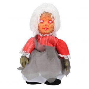 Poupee Effrayante D'halloween, Hantee, Ambulante Et Effrayante, Avec Commande Vocale, Accessoires D'halloween Et Cheveux Blancs - Neuf