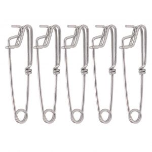 5pcs Long Line Clips Snap Swivel Sea Fishing Connectors Ferm&eacute; Oeil Suspendu Boucle Rapide &Eacute;pingle Outil2.6cmx100mm - Neuf