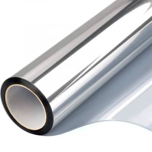 Film De Protection Solaire En Vinyle Transparent Argenté,Miroir Auto-Adhésif Unidirectionnel,Pet,Résistant Aux Uv,Livraison Directe,Verre Privé De Jour.Silver Silver.30X100Cm - Neuf