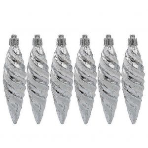 Coup de poignard de l'Arbre de No&euml;l de la Suspension de la D&eacute;coration (Argent, 6PCS) - Neuf