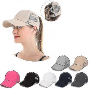 Femmes Criss Cross Ponytail Casquette De Baseball Réglable High Messy Bun Ponycap Quick Dry Hat - 7 Couleurs En Option - Neuf
