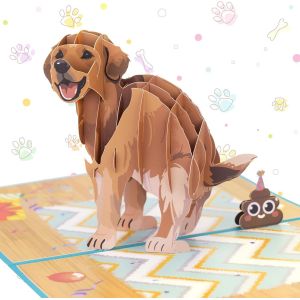 CHECARZHN--NO1-Carte Anniversaire, Chien Drôle Carte Pop Up Avec Enveloppe, Créatif Et Unique Carte De V?ux 3D D'Anniversaire Pour Les Amoureux Des Chiens De Tous Âges Hommes Femmes Père Mère Mari On - Neuf