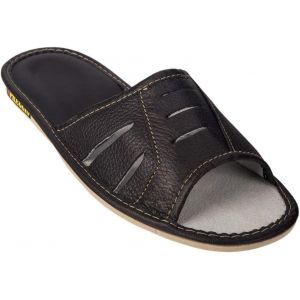 Kalanka-Chaussons Hommes Pantoufle Chausson Homme Cuir Mules Pantoufles Semelle Solide - Neuf
