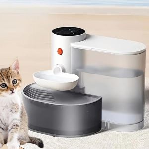 Distributeur D'eau Automatique Pour Animaux De Compagnie, 3 L, Intelligent, Sans Filtre, Inclinaison De Remplissage Automatique, S&eacute;paration Des Eaux Us&eacute;es - Neuf