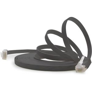 Câble Réseau Cat6 Cat 6 Plat Flat Slim - 1x 2m - RJ45 Ethernet LAN DSL Routeur Modem - Noir - Neuf