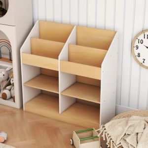 COSTWAY &Eacute;tag&egrave;re pour Enfants avec 4 Cubes Verticaux et 4 Compartiments de Rangement 80 x 29,5 x 80 cm - Neuf