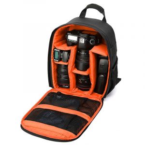 Sac photo - orange (hors appareil photo), sac à dos pour appareil photo, sac de camping étanche et antichoc, petit sac photo, sac à dos de voyage, sac photo, câble Canon Dslr - Neuf