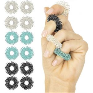 Spike Fidget Rings (12 Pi&egrave;ces) - Metal Spiky Fidget Band - Pour L'anxi&eacute;t&eacute;,Le Soulagement Du Stress,Les Enfants,Les Femmes,Les Hommes,Les Enfants - Silent Finger Massage Roller - Pour - Neuf