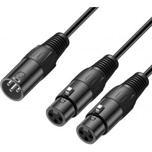ChenQuanSarl-Xlr Mâle Vers 2 Xlr Femelle Répartiteur En Y Câble, 3 Pin Pvc Écalé 2X Xlr Femelle À Xlr Mâle Y Câble Balanced Adaptateur De Câble De Microphone Pour Record Mixer Amp Limiter Speaker, 0, - Neuf