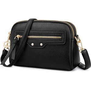 Sac Bandoulière Femme Petit Sac à Main en PU Cuir Mode Porté Epaule Sacs Bandouliere Téléphone Portable Besace Sacoche avec Bretelle Réglable pour Voyage Shopping Travail - Neuf