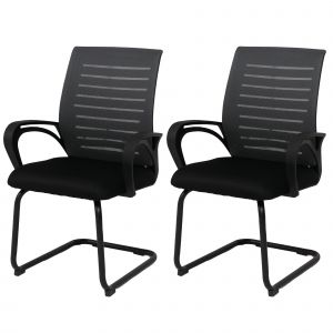 Lot de 2 chaises de salle &agrave; manger HWC-K51, chaise avec accoudoirs, tissu/textile (250 g/m&sup2;) MVGgris, structure noire - Neuf