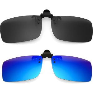 Lunettes De Soleil Polarisées - Solaire Pour Lunettes De Vue, Flip Up Lunettes Anti Eblouissement Pour Conduite Peche Et Activité De Plein Air - Neuf