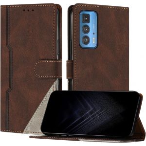 Kalanka-Étui Pour Motorola Edge 20 Pro/Motorola Edge S Pro, Housse En Cuir Pu Avec [Protection Antichoc Tpu] [Fonction Support] [Porte-Cartes ] Antichoc Magnétique Coque Pour Moto Edge 20 Pro - Marro - Neuf